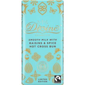 Divine FT Hot Cross Bun - Raisin & Spice Milk Choc 90g