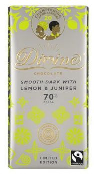 ** Divine FT 70% Dark Lemon & Juniper Chocolate 90g