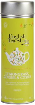 English Tea Shop Organic Lemongrass, Ginger and Citrus Silken Pyramid Tea Bags 32g (15's) 