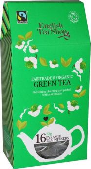 English Tea Shop Fair Trade and Organic Green Pyramid Tea Infusers 32g (16's) 
