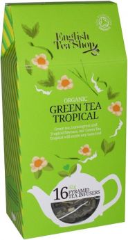 English Tea Shop Organic Tropical Fruits Green Pyramid Tea Infusers 32g (16's) 