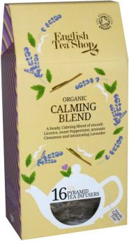 English Tea Shop Organic Calming Blend - Licorice, Peppermint, Cinnamon and Lavender Pyramid Tea Infusers 32g (16's) 